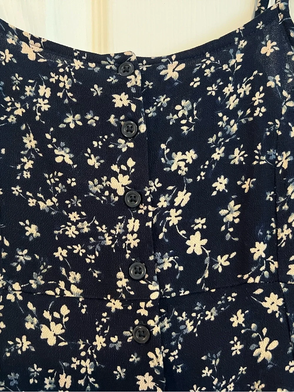 GAP Navy Floral Adjustable Strap Midi Dress